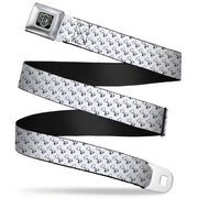 BD Wings Logo CLOSE-UP Full Color Black Silver Seatbelt Belt - Dog Bone White/Black Webbing Seatbelt Belts Buckle-Down
