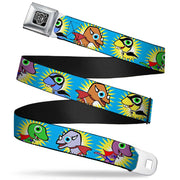 BD Wings Logo CLOSE-UP Full Color Black Silver Seatbelt Belt - Dinosaur Superhero Baby Blue Webbing Seatbelt Belts Buckle-Down