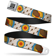 BD Wings Logo CLOSE-UP Full Color Black Silver Seatbelt Belt - Drumstick Target Webbing Seatbelt Belts Buckle-Down
