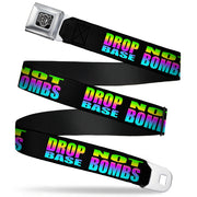 BD Wings Logo CLOSE-UP Full Color Black Silver Seatbelt Belt - DROP BASS NOT BOMBS Black/Rainbow Webbing Seatbelt Belts Buckle-Down