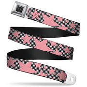 BD Wings Logo CLOSE-UP Full Color Black Silver Seatbelt Belt - Eighties Stars2 Black/White/Red Webbing Seatbelt Belts Buckle-Down