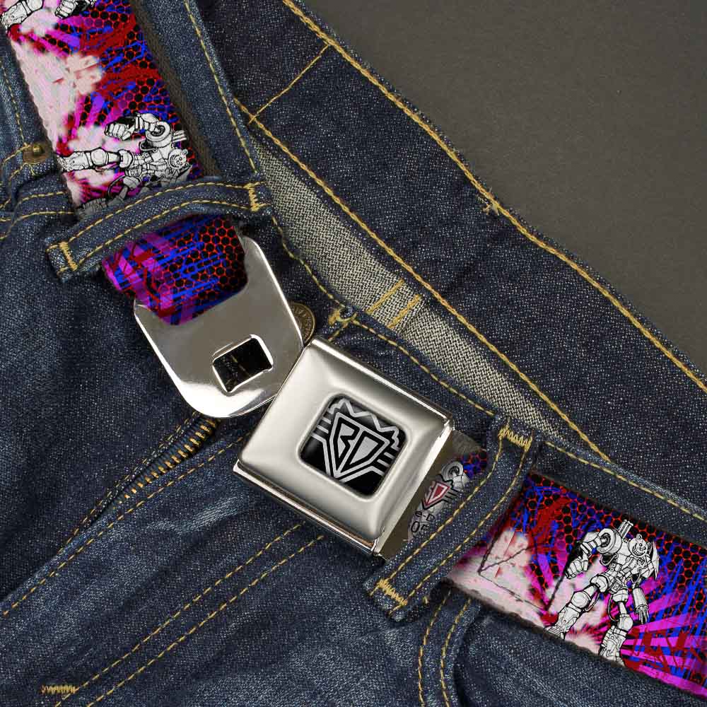 BD Wings Logo CLOSE-UP Full Color Black Silver Seatbelt Belt - Evoke 2 RoboBear Webbing Seatbelt Belts Buckle-Down