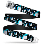 BD Wings Logo CLOSE-UP Full Color Black Silver Seatbelt Belt - Emperor Penguins Gray/Blues Webbing Seatbelt Belts Buckle-Down