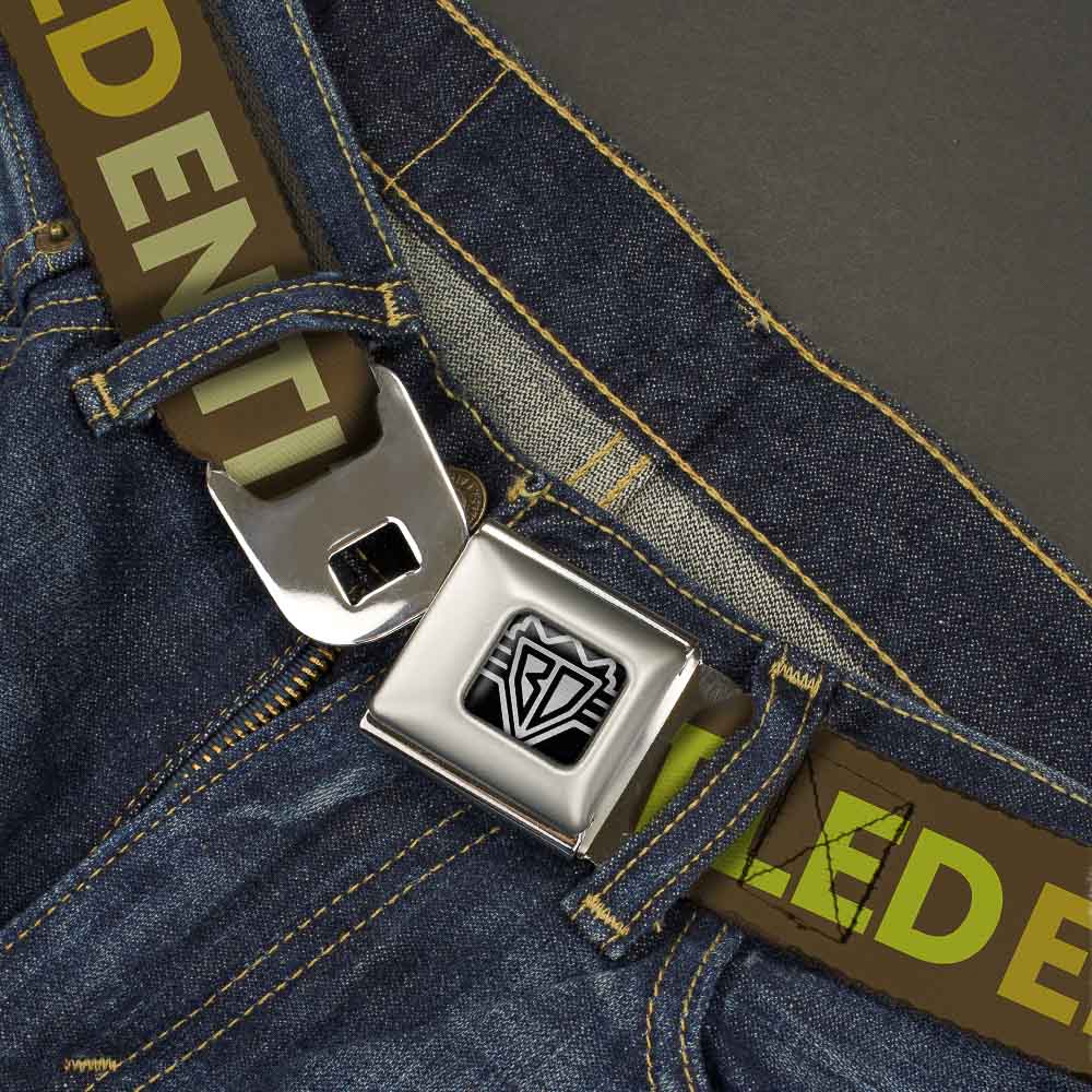 BD Wings Logo CLOSE-UP Full Color Black Silver Seatbelt Belt - ENTITLED Tonal Greens Webbing Seatbelt Belts Buckle-Down