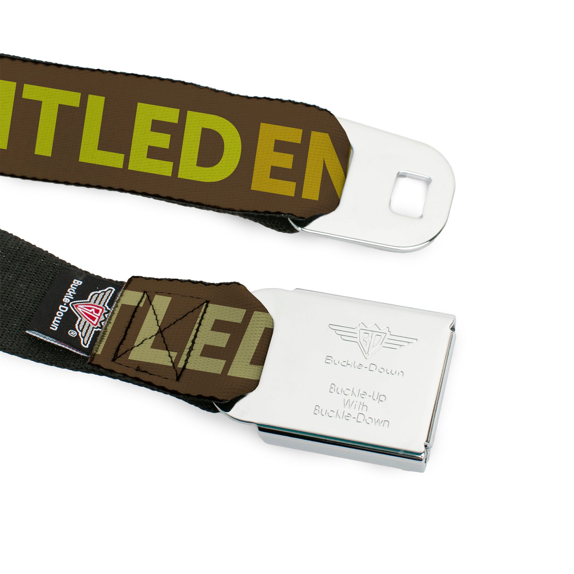 BD Wings Logo CLOSE-UP Full Color Black Silver Seatbelt Belt - ENTITLED Tonal Greens Webbing Seatbelt Belts Buckle-Down