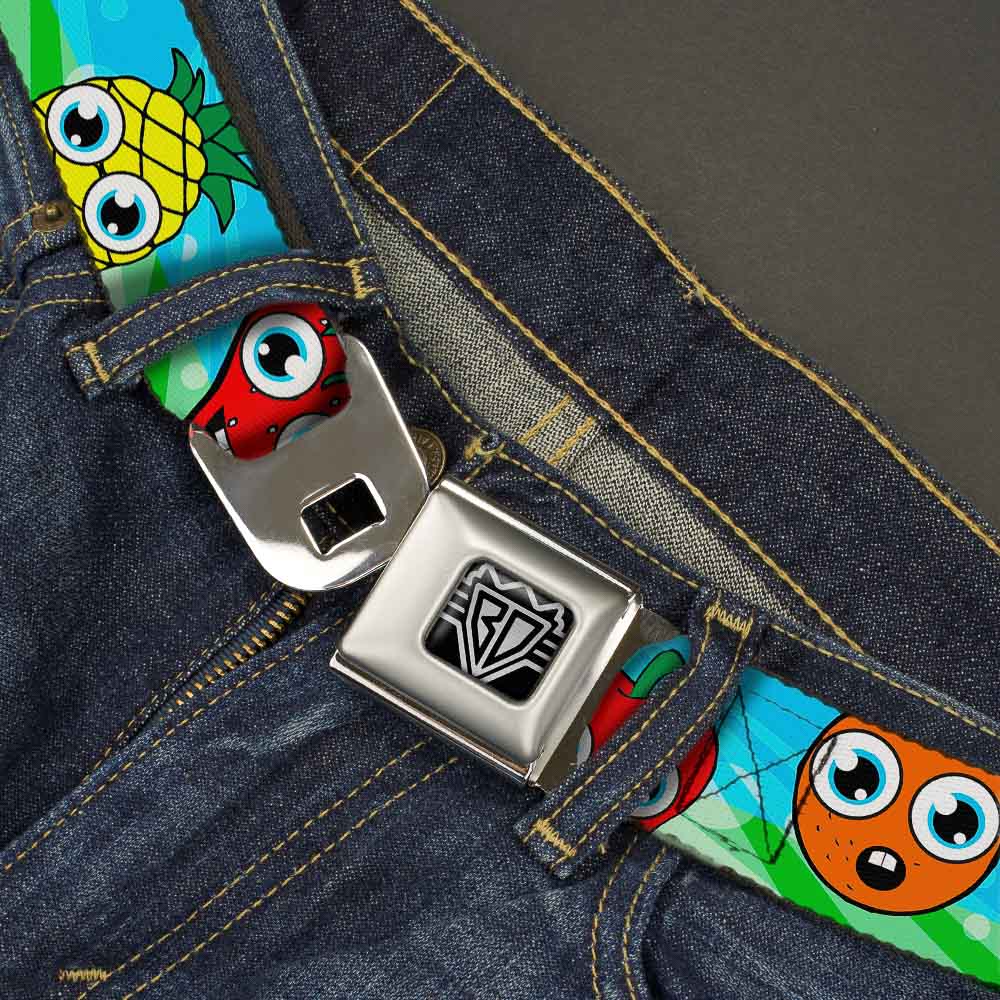 BD Wings Logo CLOSE-UP Full Color Black Silver Seatbelt Belt - Fruit Cartoon Webbing Seatbelt Belts Buckle-Down