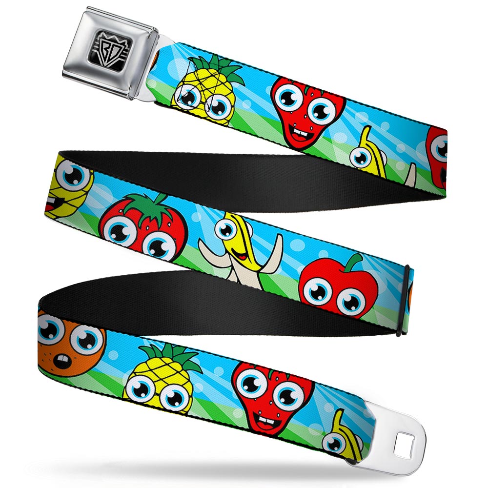 BD Wings Logo CLOSE-UP Full Color Black Silver Seatbelt Belt - Fruit Cartoon Webbing Seatbelt Belts Buckle-Down