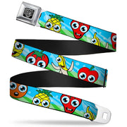 BD Wings Logo CLOSE-UP Full Color Black Silver Seatbelt Belt - Fruit Cartoon Webbing Seatbelt Belts Buckle-Down