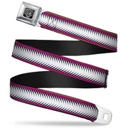BD Wings Logo CLOSE-UP Full Color Black Silver Seatbelt Belt - Fish Tail Fuchsia/Black/White Webbing Seatbelt Belts Buckle-Down