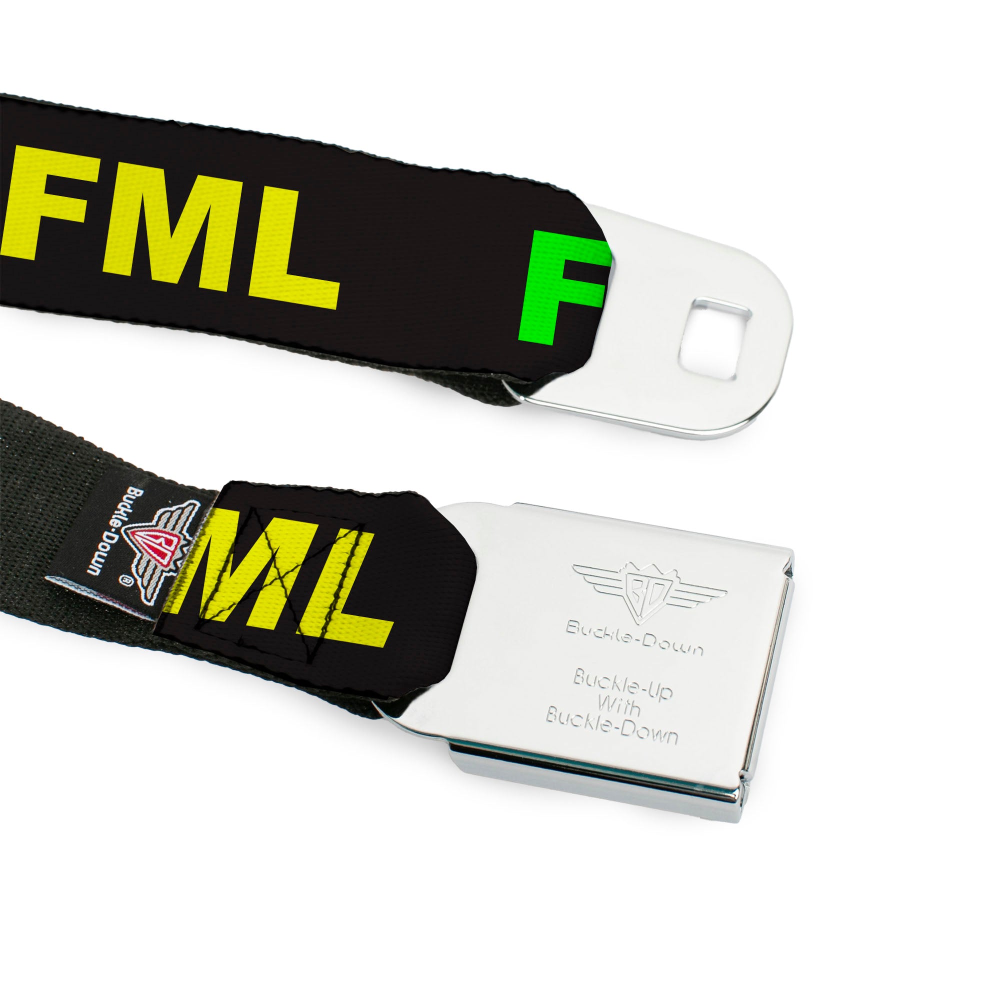 Seatbelt Belt - FML Black/Yellow/Green/Purple Seatbelt Belts Buckle-Down