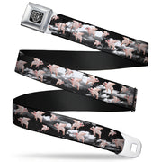 BD Wings Logo CLOSE-UP Full Color Black Silver Seatbelt Belt - Flying Pigs Black/White/Pink Webbing Seatbelt Belts Buckle-Down