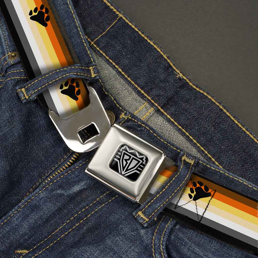 BD Wings Logo CLOSE-UP Black/Silver Seatbelt Belt - Flag Bear Pride2 Black/Brown/Orange/Yellow/Tan/White/Gray/Black Webbing Seatbelt Belts Buckle-Down