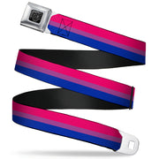 BD Wings Logo CLOSE-UP Full Color Black Silver Seatbelt Belt - Flag Bisexual Pink/Purple/Blue Webbing Seatbelt Belts Buckle-Down