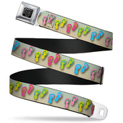 BD Wings Logo CLOSE-UP Full Color Black Silver Seatbelt Belt - Flip Flops2 Aqua/Multi Color Webbing Seatbelt Belts Buckle-Down