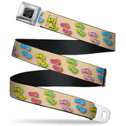 BD Wings Logo CLOSE-UP Full Color Black Silver Seatbelt Belt - Flip Flops3 Sand/Multi Color Webbing Seatbelt Belts Buckle-Down
