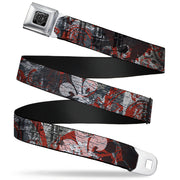 BD Wings Logo CLOSE-UP Full Color Black Silver Seatbelt Belt - Gothic 3 Webbing Seatbelt Belts Buckle-Down