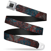 BD Wings Logo CLOSE-UP Full Color Black Silver Seatbelt Belt - Gothic 4 Webbing Seatbelt Belts Buckle-Down