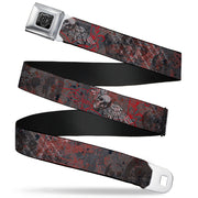 BD Wings Logo CLOSE-UP Full Color Black Silver Seatbelt Belt - Gothic 6 Webbing Seatbelt Belts Buckle-Down