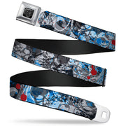 BD Wings Logo CLOSE-UP Full Color Black Silver Seatbelt Belt - Gothic 7 Webbing Seatbelt Belts Buckle-Down