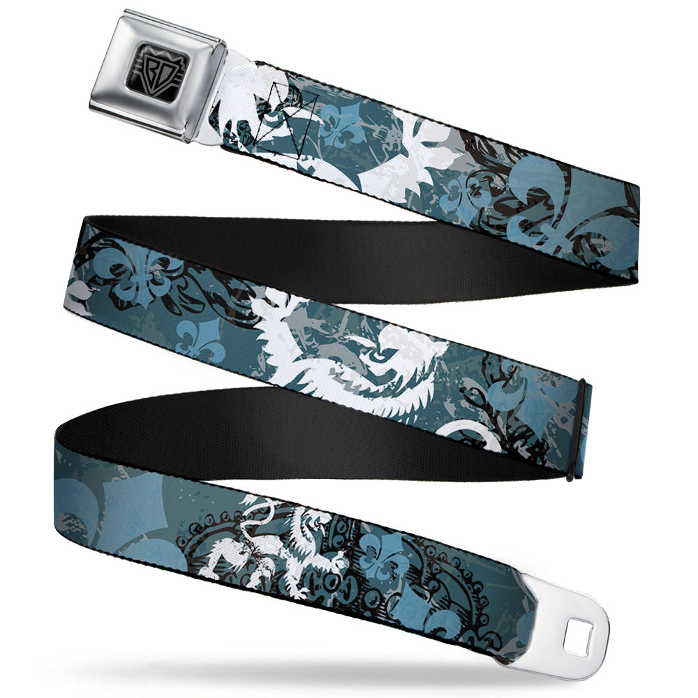 BD Wings Logo CLOSE-UP Full Color Black Silver Seatbelt Belt - Gothic 8 Webbing Seatbelt Belts Buckle-Down
