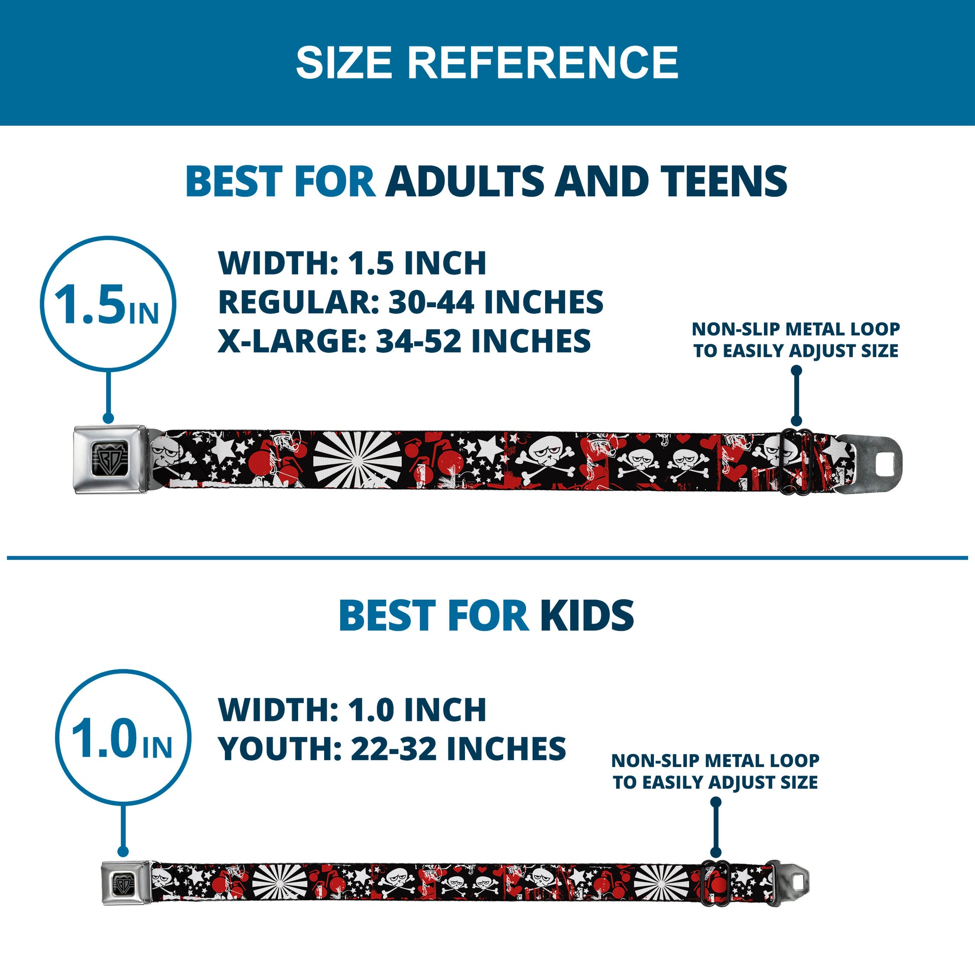 BD Wings Logo CLOSE-UP Full Color Black Silver Seatbelt Belt - Graffiti Women's Webbing Seatbelt Belts Buckle-Down