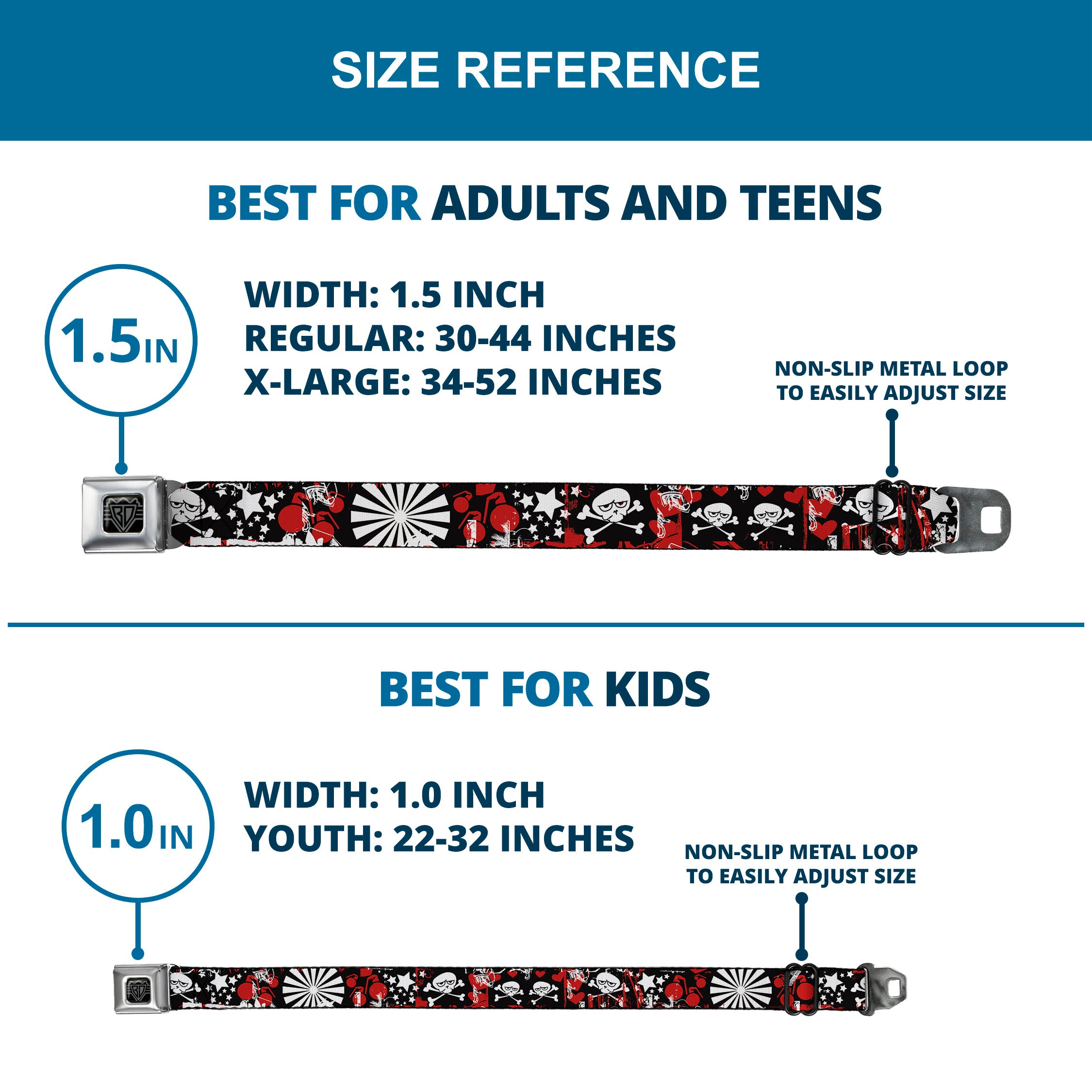 BD Wings Logo CLOSE-UP Full Color Black Silver Seatbelt Belt - Graffiti Women's Webbing Seatbelt Belts Buckle-Down