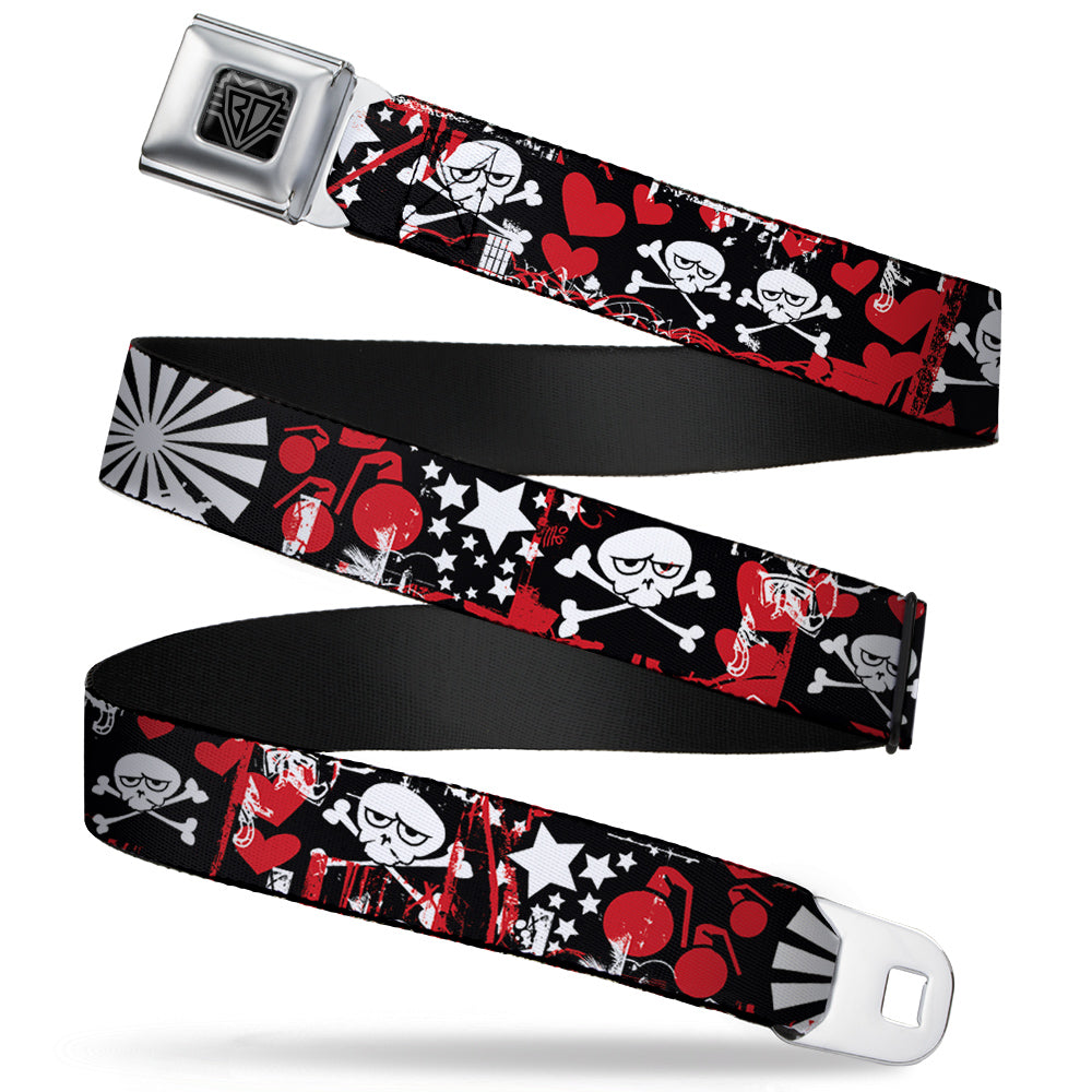 BD Wings Logo CLOSE-UP Full Color Black Silver Seatbelt Belt - Graffiti Women's Webbing Seatbelt Belts Buckle-Down