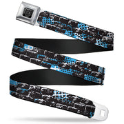 BD Wings Logo CLOSE-UP Full Color Black Silver Seatbelt Belt - Grunge Bricks Green Webbing Seatbelt Belts Buckle-Down