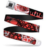 BD Wings Logo CLOSE-UP Full Color Black Silver Seatbelt Belt - Grunge Gears Orange Webbing Seatbelt Belts Buckle-Down