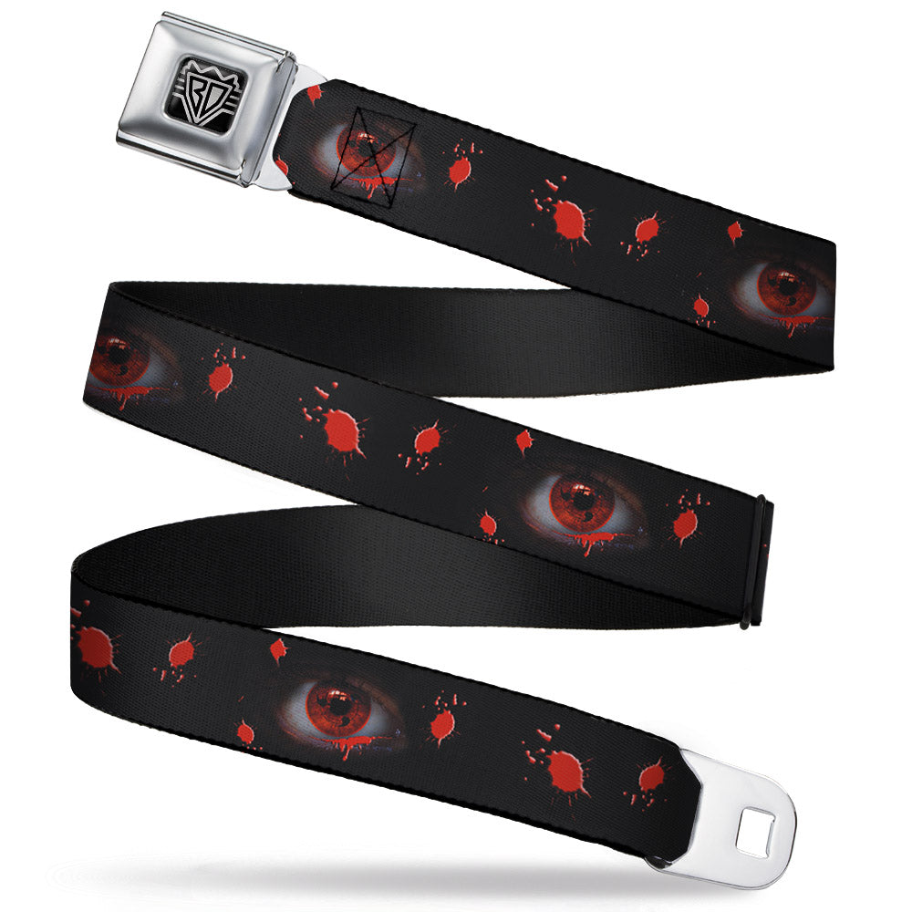 BD Wings Logo CLOSE-UP Full Color Black Silver Seatbelt Belt - Genjutsu Eye Webbing Seatbelt Belts Buckle-Down