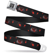 BD Wings Logo CLOSE-UP Full Color Black Silver Seatbelt Belt - Genjutsu Eye Webbing Seatbelt Belts Buckle-Down