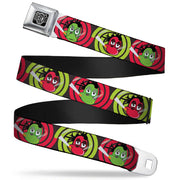BD Wings Logo CLOSE-UP Full Color Black Silver Seatbelt Belt - Green & Red Dragons Smoking Gray Webbing Seatbelt Belts Buckle-Down