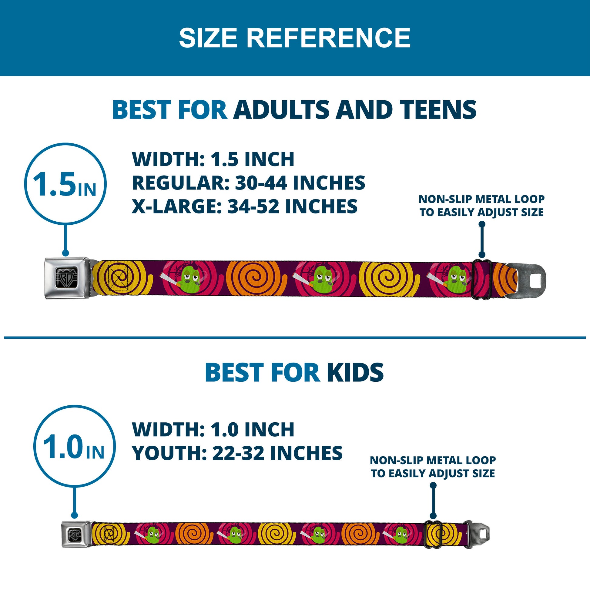 BD Wings Logo CLOSE-UP Full Color Black Silver Seatbelt Belt - Green Dragons Smoking Purple Webbing Seatbelt Belts Buckle-Down