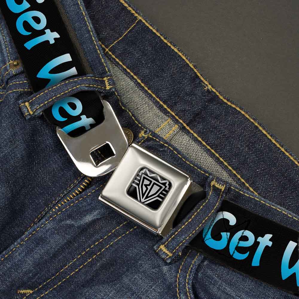 Seatbelt Belt - GET WET Black/Baby Blue Seatbelt Belts Buckle-Down
