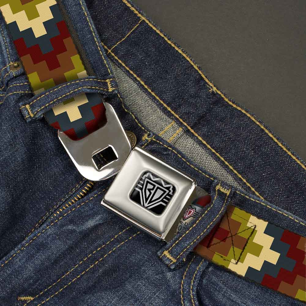 BD Wings Logo CLOSE-UP Full Color Black Silver Seatbelt Belt - Geometric4 Tan/Blue/Wine/Brown/Olive Webbing Seatbelt Belts Buckle-Down
