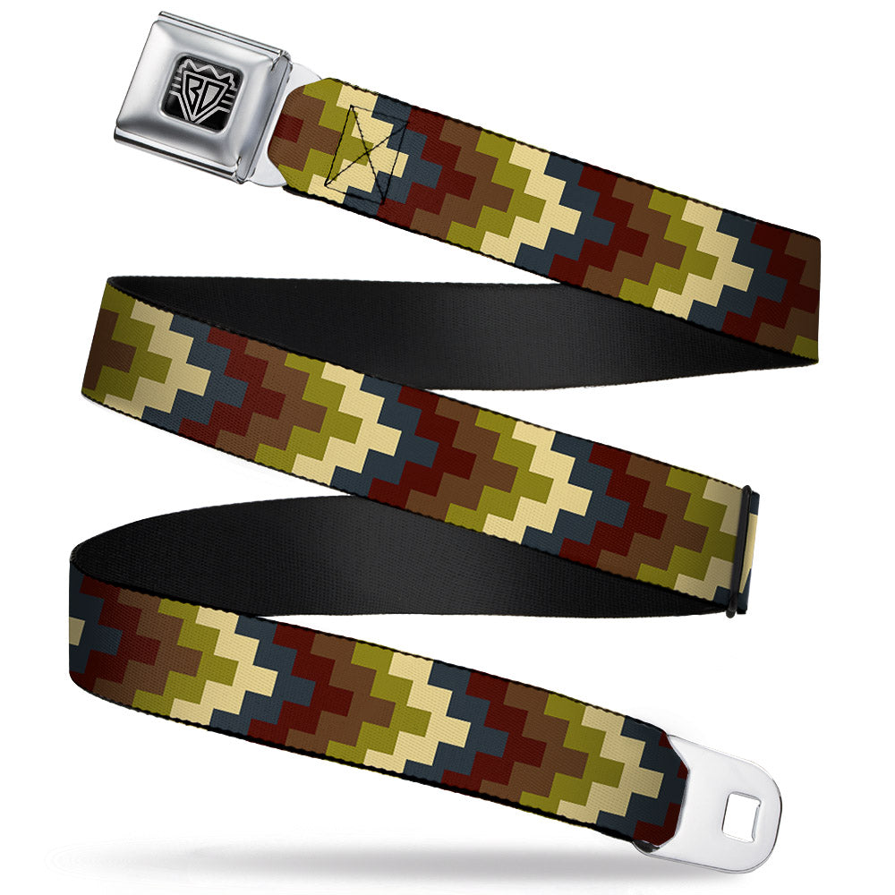 BD Wings Logo CLOSE-UP Full Color Black Silver Seatbelt Belt - Geometric4 Tan/Blue/Wine/Brown/Olive Webbing Seatbelt Belts Buckle-Down