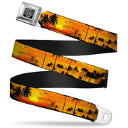 BD Wings Logo CLOSE-UP Full Color Black Silver Seatbelt Belt - Golden Sunset Webbing Seatbelt Belts Buckle-Down