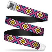 BD Wings Logo CLOSE-UP Full Color Black Silver Seatbelt Belt - Geometric1 Burgundy/Pink/Tan/Yellow/Baby Blue Webbing Seatbelt Belts Buckle-Down