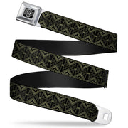 BD Wings Logo CLOSE-UP Full Color Black Silver Seatbelt Belt - Geometric7 Black/Olive Webbing Seatbelt Belts Buckle-Down