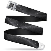 BD Wings Logo CLOSE-UP Full Color Black Silver Seatbelt Belt - Galaxy Arch Black/Gray/White Webbing Seatbelt Belts Buckle-Down