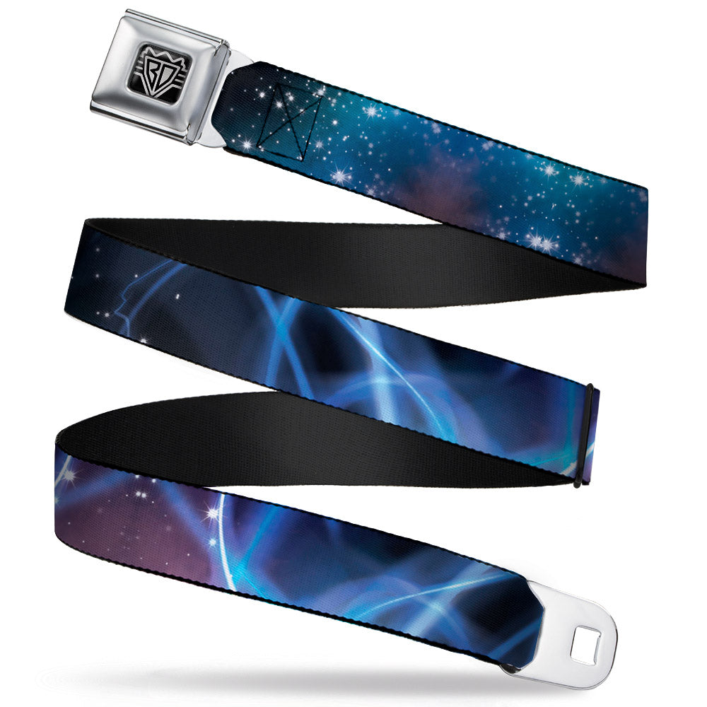 BD Wings Logo CLOSE-UP Full Color Black Silver Seatbelt Belt - Galaxy Swirl/Shining Stars Webbing Seatbelt Belts Buckle-Down