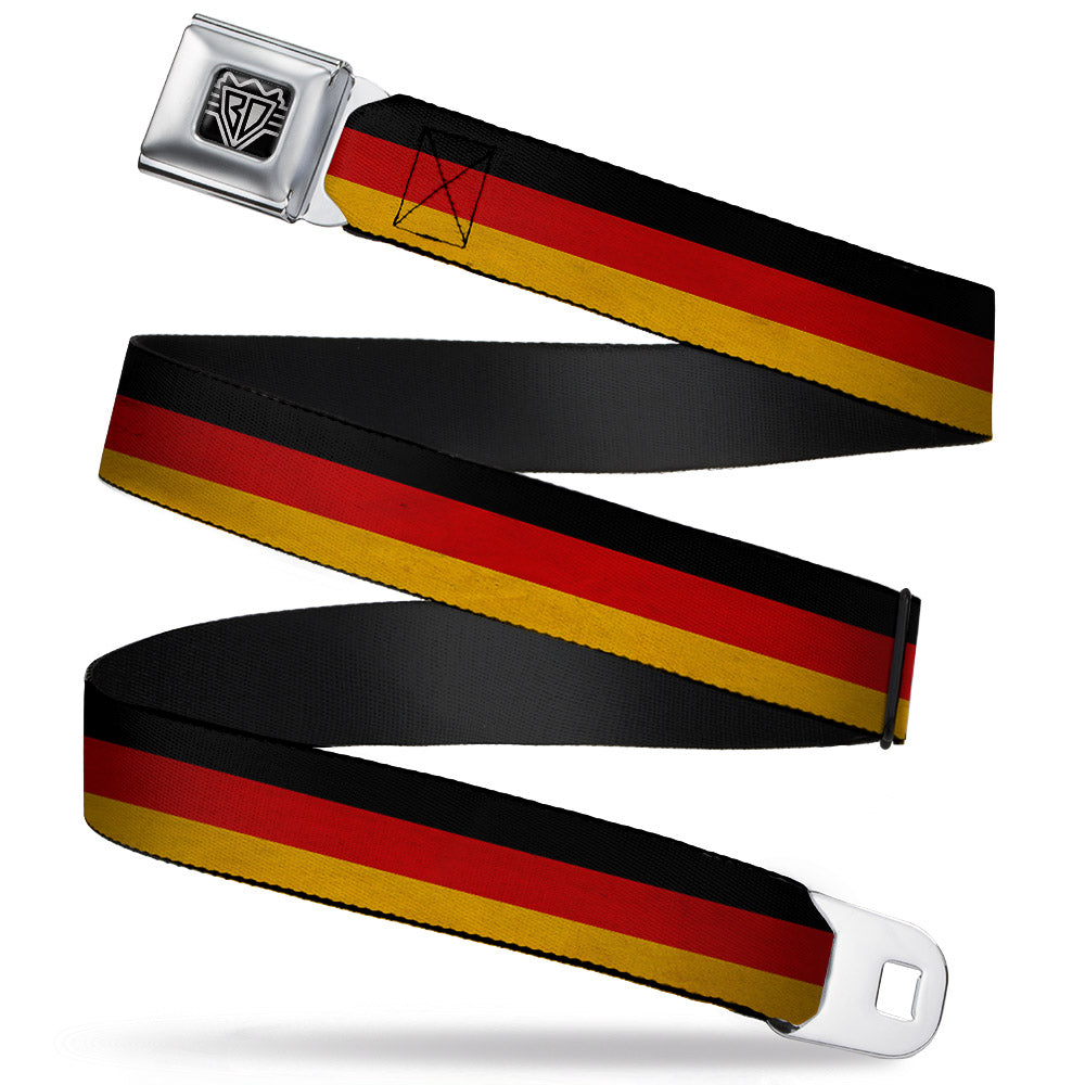 BD Wings Logo CLOSE-UP Full Color Black Silver Seatbelt Belt - Germany Flag Weathered Webbing Seatbelt Belts Buckle-Down