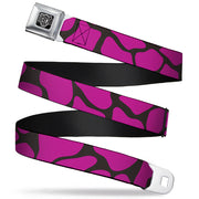 BD Wings Logo CLOSE-UP Full Color Black Silver Seatbelt Belt - Giraffe Spots Black/Fuchsia Webbing Seatbelt Belts Buckle-Down
