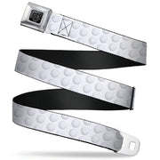 BD Wings Logo CLOSE-UP Full Color Black Silver Seatbelt Belt - Golf Ball Dimples Whites Webbing Seatbelt Belts Buckle-Down