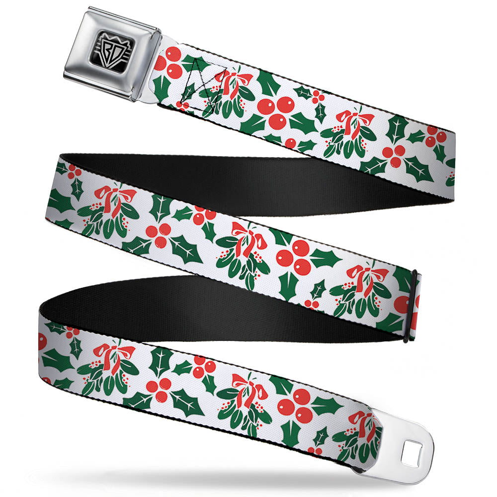BD Wings Logo CLOSE-UP Full Color Black Silver Seatbelt Belt - Holly & Mistletoe Webbing Seatbelt Belts Buckle-Down