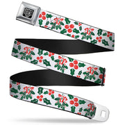 BD Wings Logo CLOSE-UP Full Color Black Silver Seatbelt Belt - Holly & Mistletoe Webbing Seatbelt Belts Buckle-Down