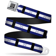 BD Wings Logo CLOSE-UP Full Color Black Silver Seatbelt Belt - Honduras Flags Webbing Seatbelt Belts Buckle-Down