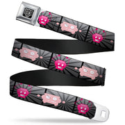 BD Wings Logo CLOSE-UP Full Color Black Silver Seatbelt Belt - Hot Beat Bot Pink Webbing Seatbelt Belts Buckle-Down