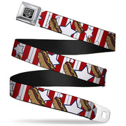 BD Wings Logo CLOSE-UP Full Color Black Silver Seatbelt Belt - Hot Dogs Webbing Seatbelt Belts Buckle-Down