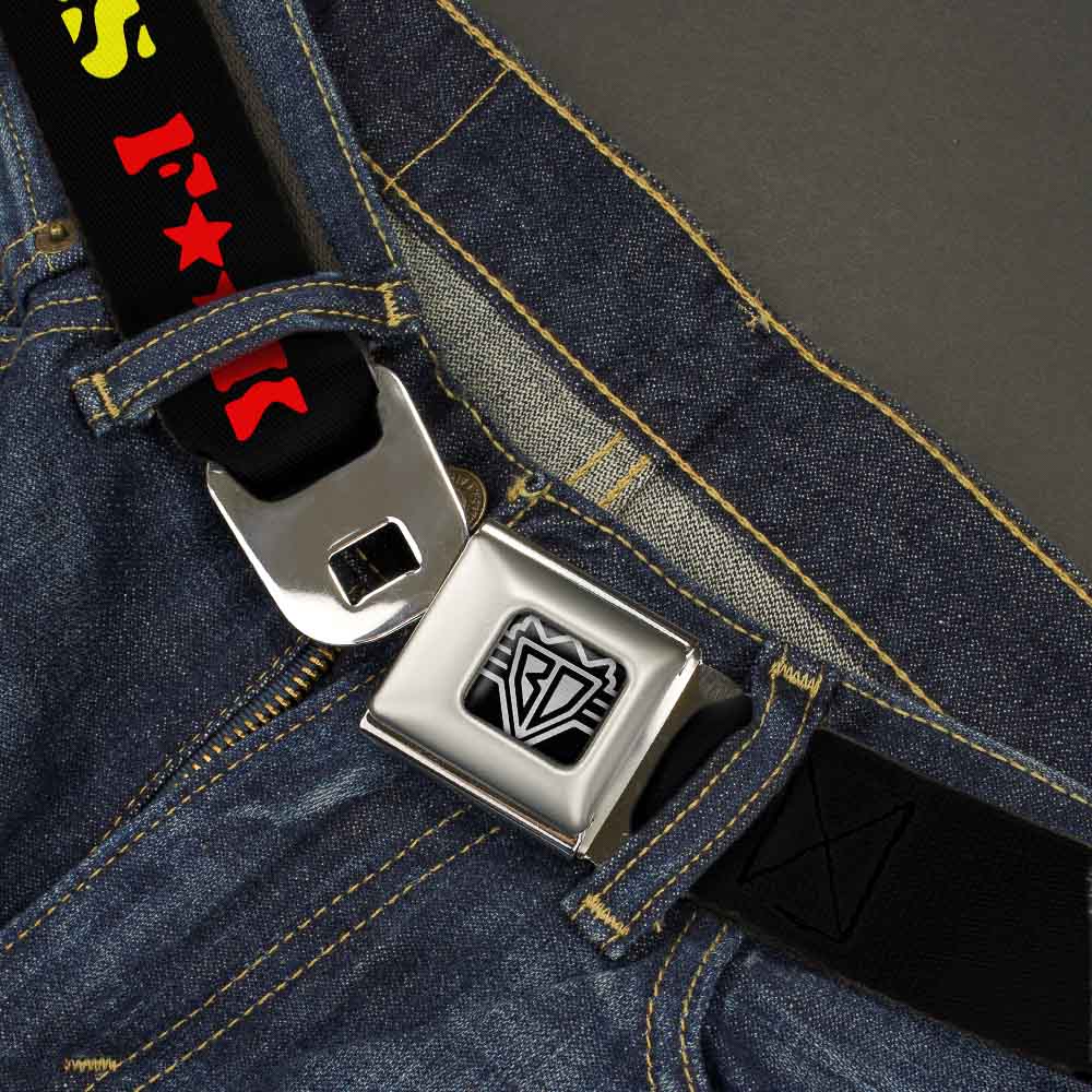 Seatbelt Belt - HIGH AS F**K Black/Green/Yellow/Red Seatbelt Belts Buckle-Down